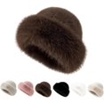 thumbnail image 1 of Womens Winter Faux Fur Bucket Hat,Fluffy Furry Warm Hat for Cold Weather, 1 of 7