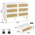 thumbnail image 4 of Commode Rustique à 6 Tiroirs, Commode Moderne en Bois avec Pattes en Métal et Poignées Dorées, Grande et Grand Commode de Rangement pour Chambre, Salon, 4 of 9