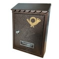 thumbnail image 2 of Wall Mount Mailbox Front Door with Key Locking Mailbox Metal Outdoor Decor Porch bronze, 2 of 9