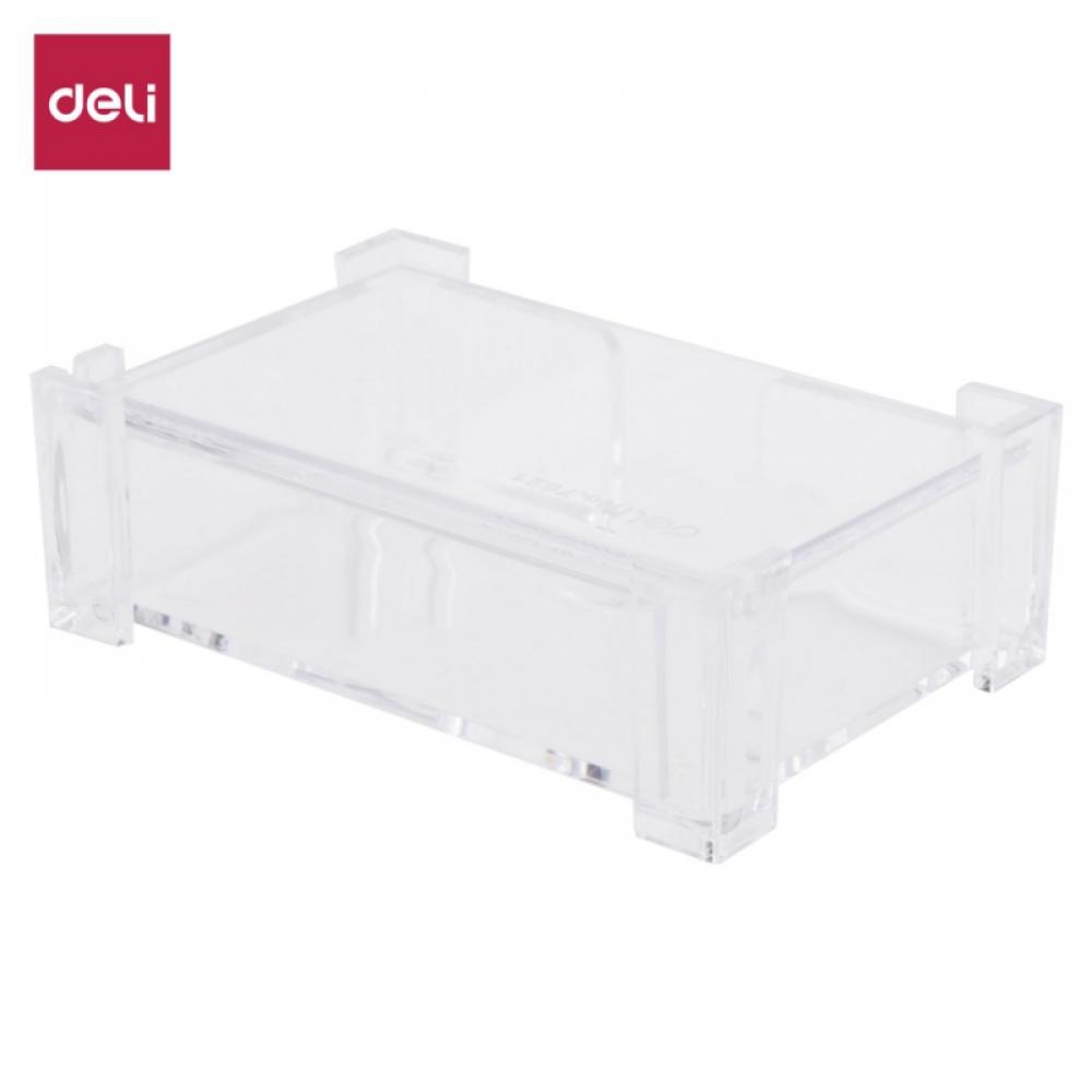 Deli E7621 Business Card Box (transparent) (only), Clear Plastic