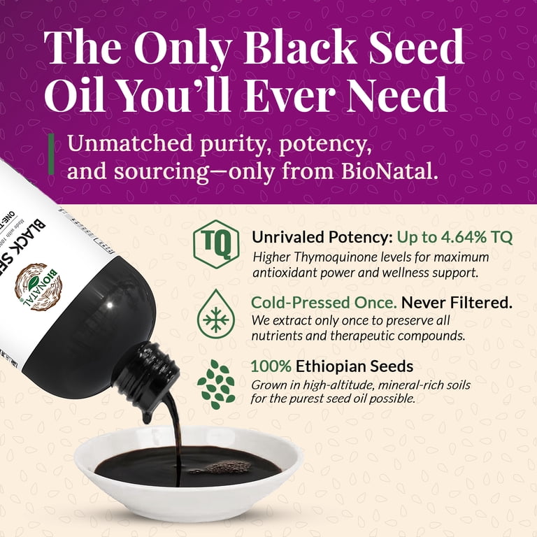 BioNatal, Ethiopian Black Seed Oil, 16oz, Cold-Pressed - Walmart.com