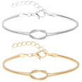 thumbnail image 4 of HUJHKIO 2 Packs Matching Bracelets for Couples, Dainty Love Knot Bracelet, 14K Gold Plated Chain Bracelet Set, Relationship Jewelry Gifts for Women Men Best Friend Valentine's Day, Gold & Silver, 4 of 8