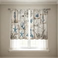 thumbnail image 6 of huayou 2 Pack Printed Kitchen Tier Curtains, 27.56x39.4 Inch Vintage Nautical Starfish Seahorse Anchor Postcard Short Window Curtains for Indoor Kitchen Coastal Home Decor, 6 of 7