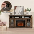 thumbnail image 2 of Giantex 58 inch TV Stand w/Electric Fireplace, TV Entertainment Center w/Fireplace Insert, Brown, 2 of 8