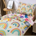 thumbnail image 3 of Btargot 4pc Toddler Bedding Set Rainbow Cute Love Hearts Comforter Set for Baby Girls Colorful, 3 of 9