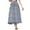 Gray, variant on Ndbuld Maxi Skirts for Women High Waisted Elastic Long Floral Skirt Women Casual Summer Large Solid Elastic Waist Flax A-line Ankle Skirt Gift for Adults,Gray,S