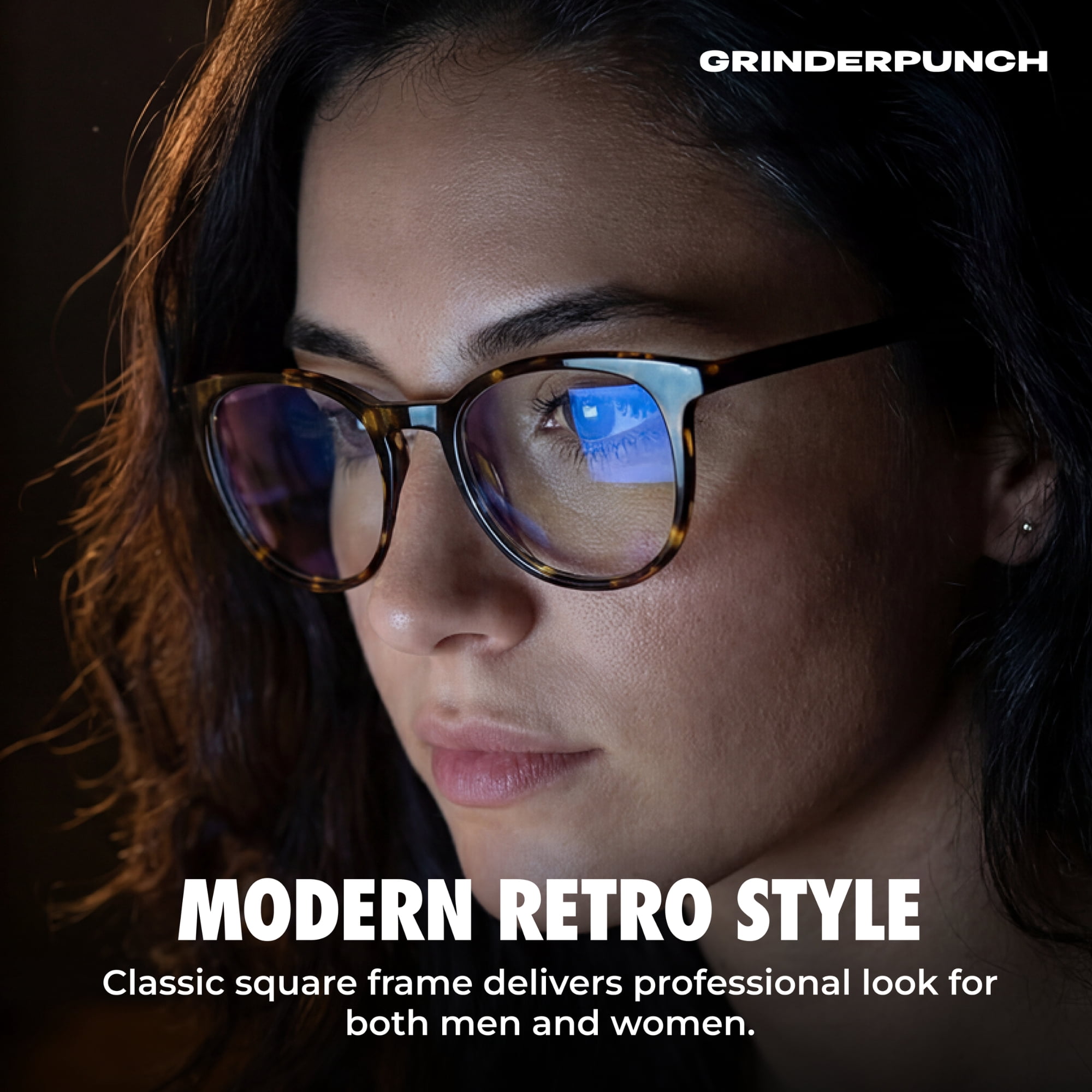 Grinderpunch Reading Glasses for Women and Men Blue Light Blocking Readers Stylish Readers with Spring Loaded Hinges