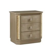 Newboti Furniture Medusa Nightstand Made with Wood in Gold Finish 02073