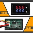 thumbnail image 2 of 6 piezas de voltímetro amperímetro digital CC 100 V 10 A LED azul rojo medidor de voltaje de corriente probador panel de pantalla dual para automóvil, 2 of 7