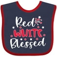 thumbnail image 3 of Inktastic 4th of July Red White Blessed Fireworks Boys or Girls Baby Bib, 3 of 4