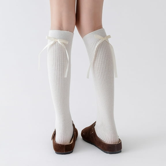 suxuMhao Thick Knee High Socks, 3 Pairs White Cotton Knee High Socks,One Size Fits Most,Comfortable Boot Socks Knee High,Warm Long Socks&Calf High Socks,Soft Cotton Knee High Socks for Boots