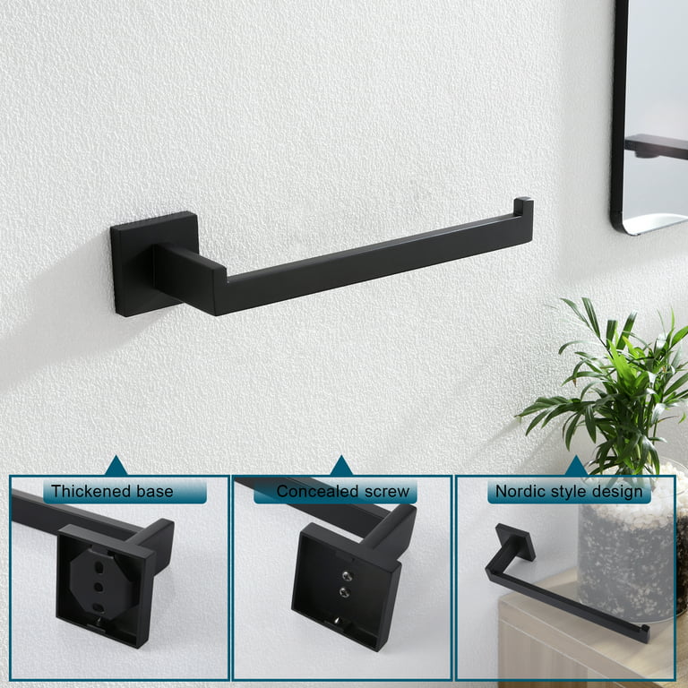 KOKOSIRI Black Racks Rails Rods Hand Towel Steel Stylish Towel Hardware Towel Wall Stainless Bathroom B3003BK Ring Kitchen Mount