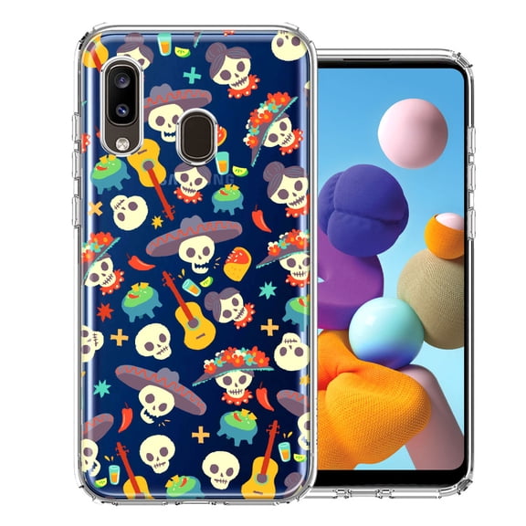 MUNDAZE For Samsung Galaxy A20 Day of the Dead Design Double Layer Phone Case Cover