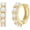 Golden, variant on Sterling Silver Opal Hoop Earrings for Women, 14K Gold Plated Hypoallergenic Round Cut Earrings, Birthstone Birthday Gift Fine Jewelry for Her Mothers Day