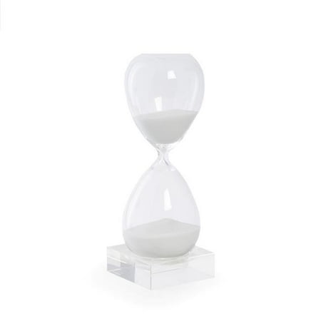 

International 60 Minute Crystal Sand Timer on Crystal Base with White Sand - Clear & White