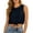 #0449-Black, variant on Womens Crop Tank Tops Tie Wrap Sleeveless Boat Neck Shirts Casual Summer Beach Going Out Tops