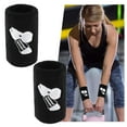 thumbnail image 4 of 2x Ventilated Kettlebell Wrist Guards Provides Support Wrist Wraps Elastic Wristband Wrist Support Avoid Injury Sports Training Black, 4 of 10
