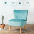 thumbnail image 5 of Costway Armless Accent Chair Tufted Velvet Leisure Chair Single Sofa Upholstered Green, 5 of 9