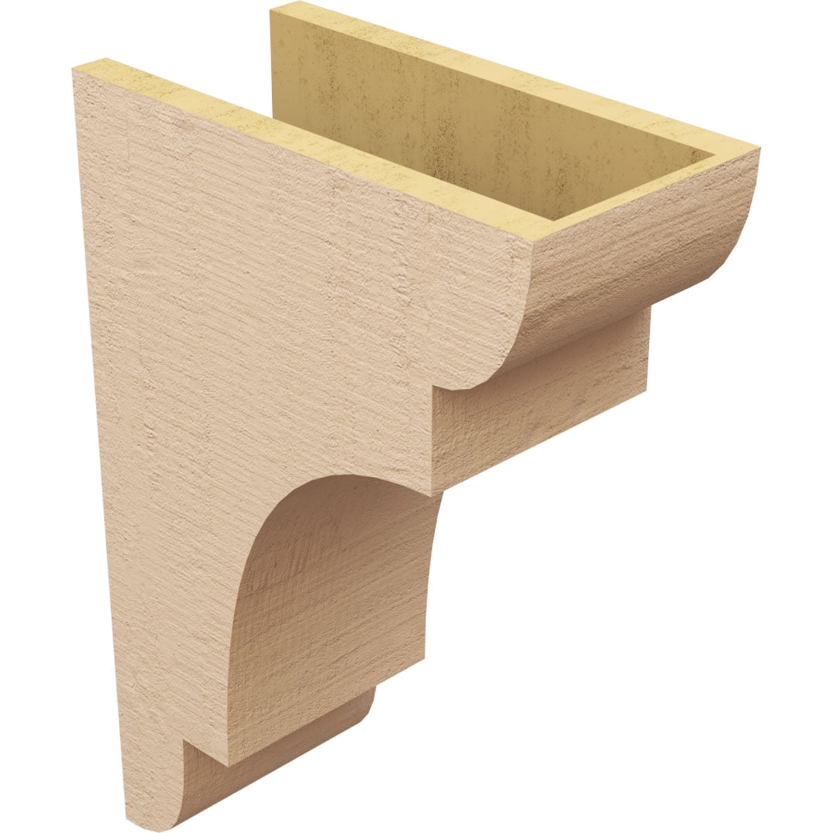 7"W x 14"D x 21"H Classic New Brighton Rough Cedar Woodgrain TimberThane Corbel, Primed Tan