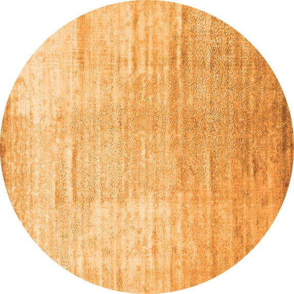 Ahgly Company Indoor Round Abstract Orange Contemporary Area Rugs, 5' Round