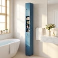 thumbnail image 2 of Costway Slim Bathroom Tall Cabinet with 2 Doors, 1 Drawer & 5 Adjustable Shelves for Home Blue, 2 of 4