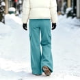 thumbnail image 5 of Hilenly Plus Size Cargo Pants Women Baggy Wide Leg Fleece Lined Pants Drawstring Waisted Y2k Low Rise Flare Pants with Pockets, 5 of 6