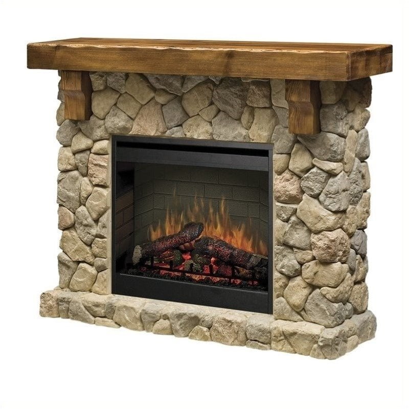 Bowery Hill Natural Stone Free Standing Electric Fireplace