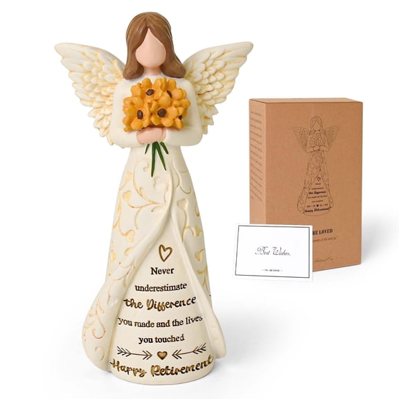 Lnrkai Retirement Gift for Woman, Angel Figurine for Home Decor, Retirement Party Decorations for Women Coworkers Teacher