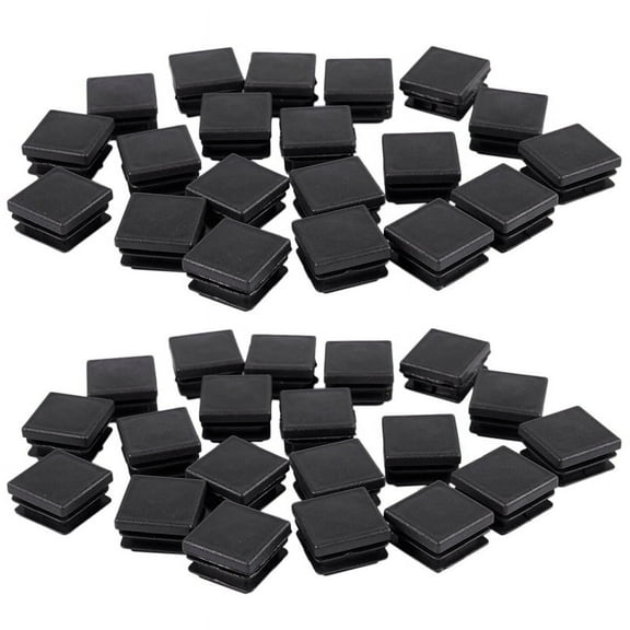 40 Pcs Plastic Square Blanking End Caps Tube Inserts 25mm x 25mm,40 x Square Tube Inserts,Black