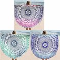 thumbnail image 4 of serony Fader Color Round Tippet Tablecloth Summer Beach Towel Round Yoga Mat, 4 of 7