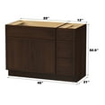 thumbnail image 2 of 45" Freestanding Bathroom Vanity Cabinet without Top in Brown, 2 of 6