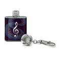thumbnail image 2 of Treble Clef on Music Notes Stainless Steel 1oz Mini Flask Key Chain, 2 of 3