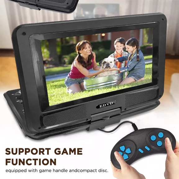 10.8" Portable DVD Player with 9" Large HD Screen 6 Hour Rechargeable Battery US