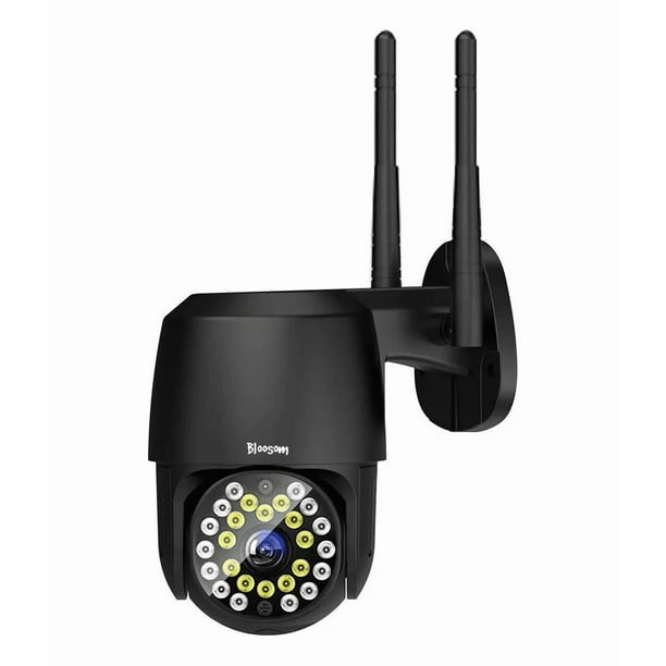 Cámara De Seguridad Bloosom Wifi Exterior 1080p Con Led Iluminación Negro