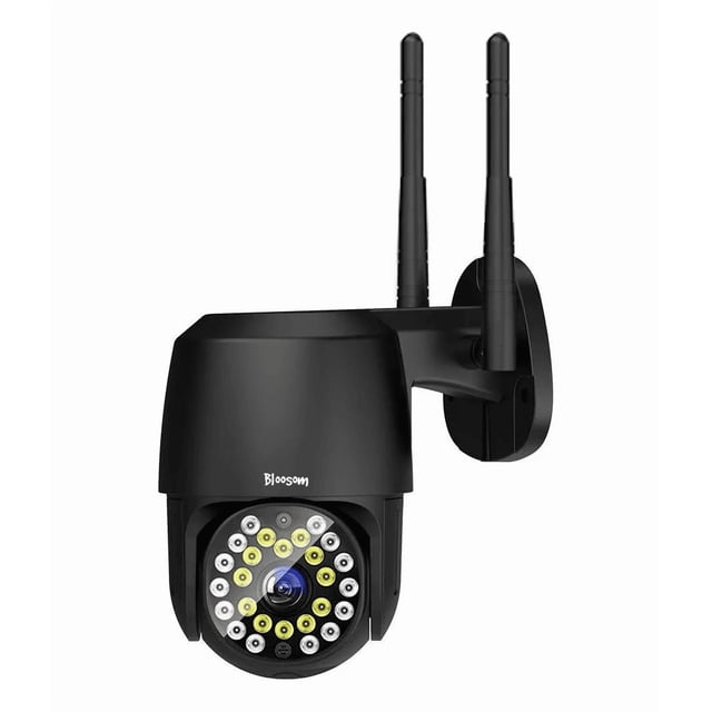 Cámara De Seguridad Bloosom Wifi Exterior 1080p Con Led Iluminación Negro