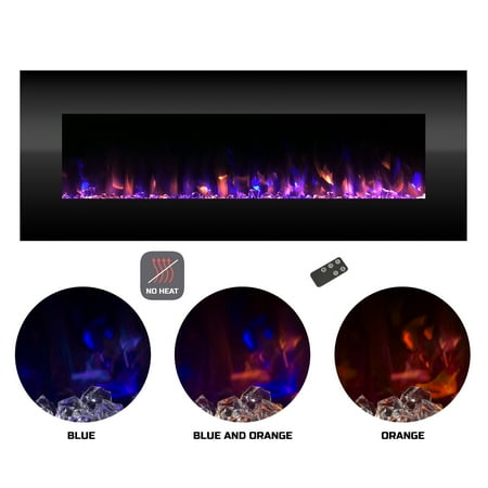 Electric Fireplace No Heat Decorative Wall Mounted Color