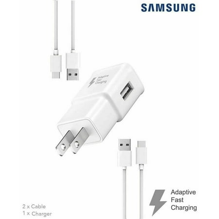 Original Samsung Galaxy Tab A 10.1 (2019) Charger! Adaptive Fast Charger Kit [1 Wall Charger + 2 Type-C Cables] True Digital Adaptive Fast Charging uses dual voltages for up to 50% faster charging!