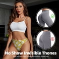 thumbnail image 4 of Light Bulb Print yellow Thongs for Women - No Show Seamless Womens Thongs Underwear, Soft Stretch G String Thongs for Women,Cuteness Ladies Breathable Thong Bikini Panties Briefs, 4 of 6