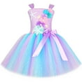 thumbnail image 4 of SRZYMJ Girls Dress Tutu Party Gown Sparkly Sequin Mesh Layered Skirt for Birthday Halloween Celebration f-Pink 3-4 Years, 4 of 9