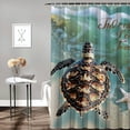 thumbnail image 2 of Orinice  Ocean Beach Shower Curtain Sea Turtle Inspirational Quote Bathroom Curtains Summer Tropical Scenic Starfish Shell Nature Landscape Nautical Coastal Funny Bathtub Decor Set  36x72, 2 of 7