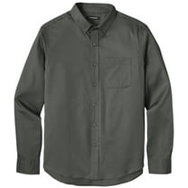 Men's Easy-Care Wrinkle-Resistant Twill Shirt with Pocket, 2XL Storm Grey