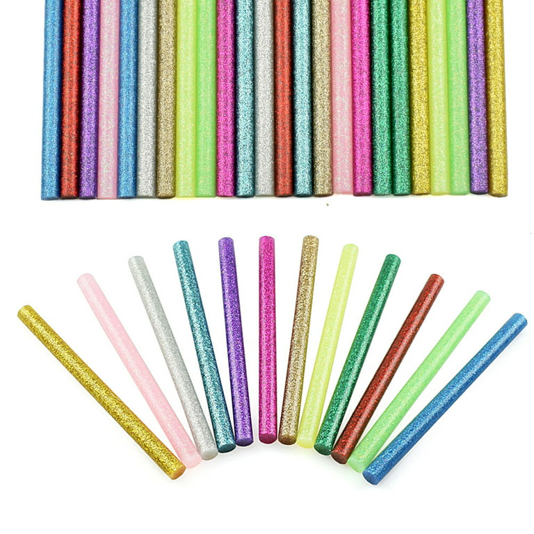 Artellius 100 Pack Glitter Pink Hot Melt Mini Glue Gun Sticks 4 x 0.27  for DIY Art Craft Repair Bonding 