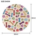 thumbnail image 6 of Paw Prints and Bones Round Tablecloth 60"x60",Wrinkle Wipeable Table Cloth for Kitchen Dining Room Picnic Patio Party, 6 of 6