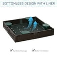 thumbnail image 5 of Outsunny Kids Outdoor Sandbox with Cover Garden Bed, Easy Assembly Children's Square Sandbox for Backyard, Brown, 48.5" x 48.5" x 8.25", 5 of 9