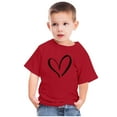 thumbnail image 4 of Lilgiuy Toddler Valentine's Day T-Shirts Solid Color Love Heart Graphic Top Tee Summer Short Sleeve Crewneck Boys Girls Clothes for Beach Hawaiian (Red), 4 of 4