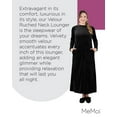 thumbnail image 7 of MeMoi Women's Velour Ruched Neck Full Length Lounger Gown - Womens - Female (Medium, Black), 7 of 7