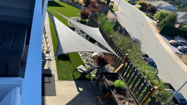 Outdoor Shade Sails, 10' x 10' x 10' Sun Shade Sail UV Block Canopy for Patio Backyard Lawn Garden, Graphite
