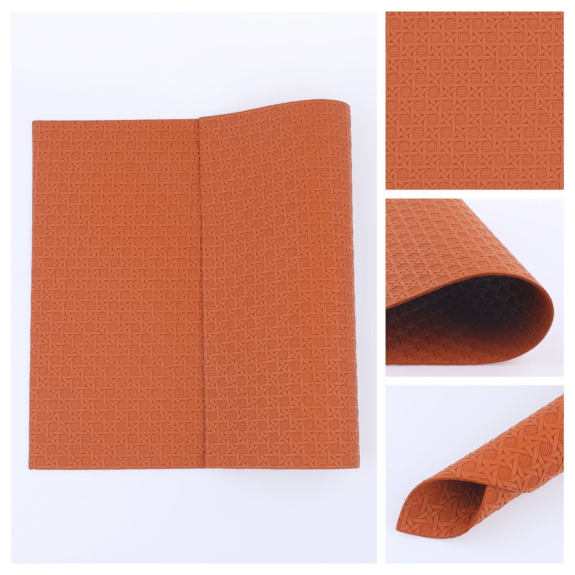 Unique Bargains Set of 6 Woven Placemats for Dining Brown 17*12in