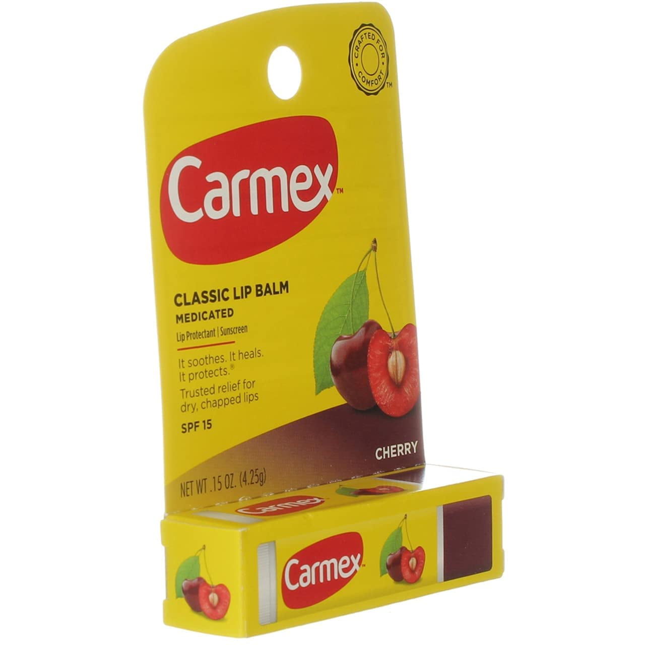 Carmex Click-Stick Moisturizing Lip Balm Spf 15 Cherry 0.15 Oz (Pack Of 10)