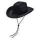 thumbnail image 4 of Sombrero de vaquero occidental con correa ajustable para la barbilla, moderno, informal y cómodo. Negro, 4 of 9